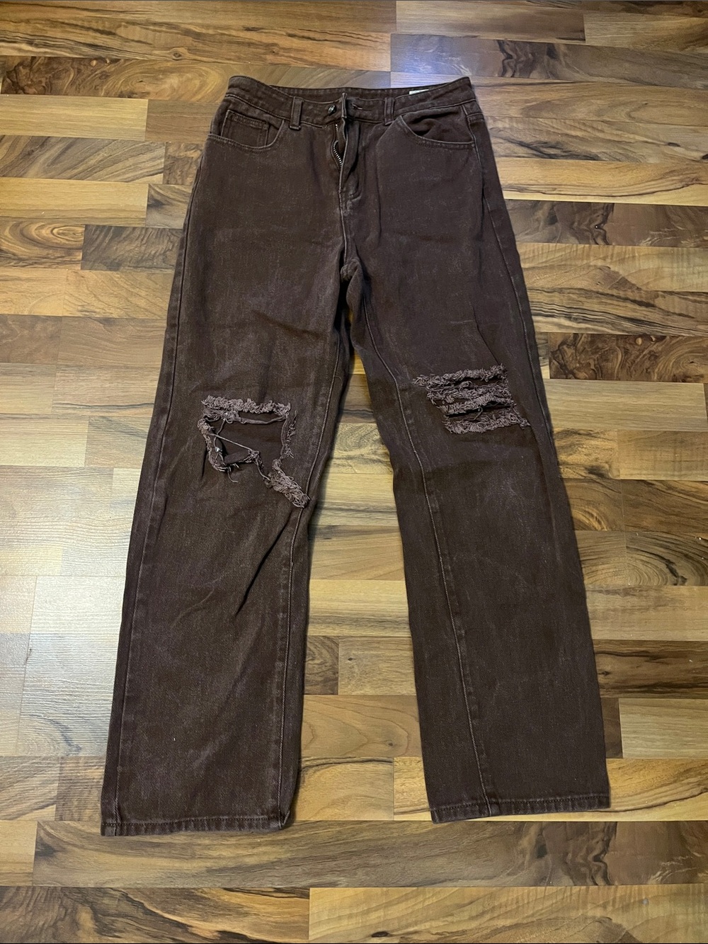 Amazon Women's High Rise Distressed Brown Jeans